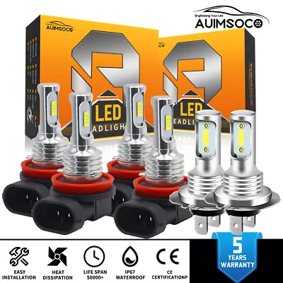 For Ford Fusion 2006-2018 6x Combo LED Headlights Hi/Lo Beam Fog Light Bulbs Kit • $35.99