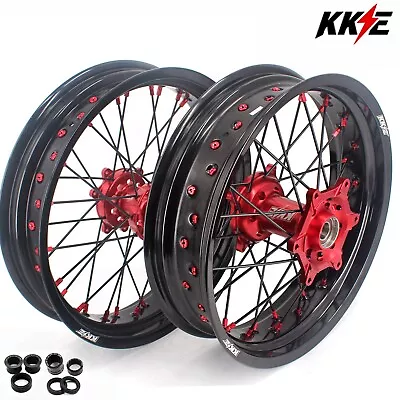 KKE 17  Motard Wheels For Honda CRF250R 2014-2024 CRF450R 2013-24 Supermoto Rims • $759