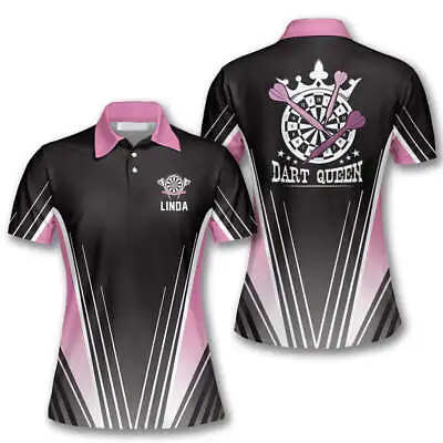 Dart Queen Black Pink Custom Darts Shirts For Women Darts Team Player Uniform • $19.99