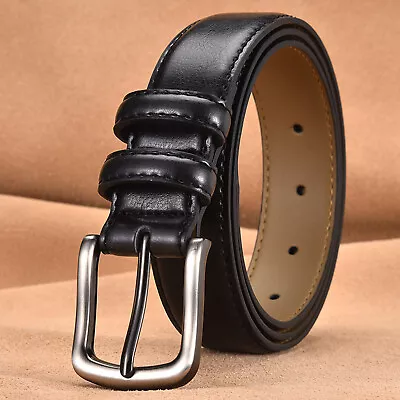 Mens Genuine Leather Belts Adjustable Casual Dress Belt For Jeans Size 36 38 40 • $14.99