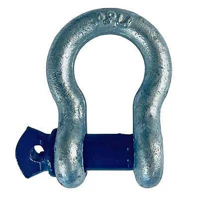1x Lifting Shackle WLL 2 Ton Galvanised Screw Pin Bow Shackle Tested • £5.49