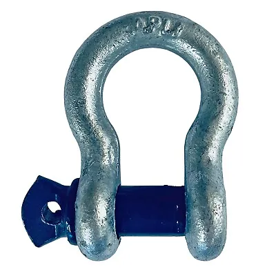 1x Lifting Shackle WLL 4.75 Ton Galvanised Screw Pin Bow Shackle Tested • £7.99