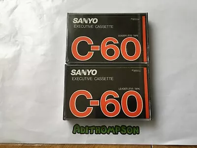 Sanyo C-60 Executive Cassette Tapes Pair Of 2 Brand New Sealed 1970s • £24.99