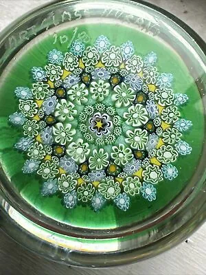 Murano Zanfirico Art Glass Paperweight Millefiori Signed At Bottom  Artglass   • $175