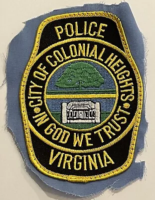 City Of Colonial Heights Virginia Police Patch Shoulder In God We Trust Badge • $3.25