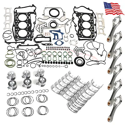 $199.99 • Buy Engine Overhaul Gasket Kit/ConRod/Piston/Bearing For AUDI A4 A5 A6 Q5 Q7 3.0L V6