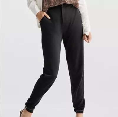 CABI Banded Waist Trouser Minimalist Travel Ankle Ponte Knit Stretch Pants L • $27