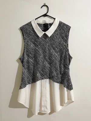 $34.95 • Buy CITY CHIC Faux Layered Zebra Print Collared Tank Top Plus Size S 16