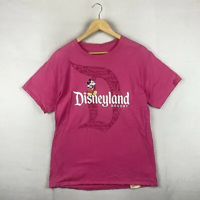 Disneyland Resort Tee Shirt Mickey Mouse Cartoon 100% Cotton Pink Adults Size M • £7.50