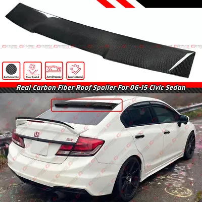 For 06-15 Honda Civic 4dr Sedan V2 M Style Carbon Fiber Rear Window Roof Spoiler • $125.99