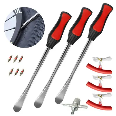 £24.99 • Buy Motorcycle Bike Tire Lever Spoon Iron Tyre Changing Tool With Rim Protectors Kit