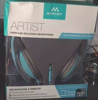 Merkury Artist Over-Ear Isolating HeadPhones Microhpne & Remote New  • $79.99