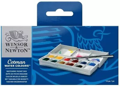 Winsor And Newton Cotman Watercolour Set Sketchers Pocket Box 12 Half Pans   • £15.50