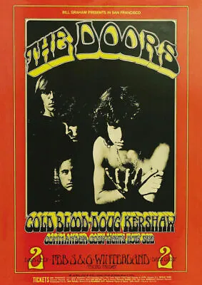 $79.99 • Buy THE DOORS / JIM MORRISON 1970 WINTERLAND BALLROOM 2nd PRINTING CONCERT POSTER  
