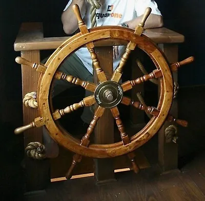 £118.80 • Buy 36 Marine Solid Wooden Round Wheel Wall Boat Decorative Designer Handmade Pirate