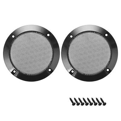 2pcs 2  Speaker Grill Mesh Decorative Circle Woofer Guard Protector Cover Black • $13.42