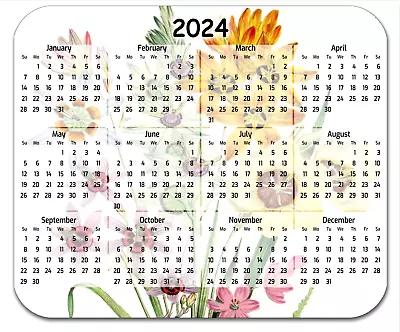 Mouse Pad Thick Fabric Topped 7.75  X 9.25  Mousepad-2024 Calendar-Bouquet • $11