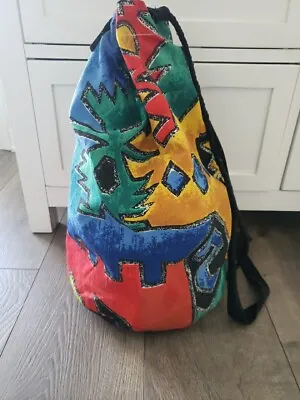 Hippie Hobo Backpack Bag Woven Ankara Tribal Boho Aztec Hobo Bucket Sack • $14.99