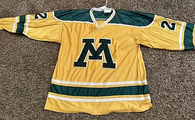 Vtg Athletic Knit Minnesota Gophers WCHA Hockey Jersey #22 NCAA Gold/Green Sz XL • $62.25