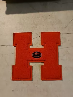 Vintage Varsity Letter Letterman Jacket Patch H Orange • $9.95