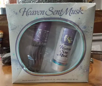 Vintage UNUSED Heaven Sent Musk 1.5 Fl. Oz. EDP Perfume & Powder Set • $34.99