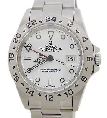 Mens Rolex Stainless Steel Explorer II Watch 40mm SEL Oyster W/White Dial 16570T • $16408.23