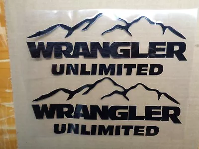 2 Wrangler Unlimited Black Vinyl Fender Decal For Jeep 10 Inches /4.5 Inches • $30.27