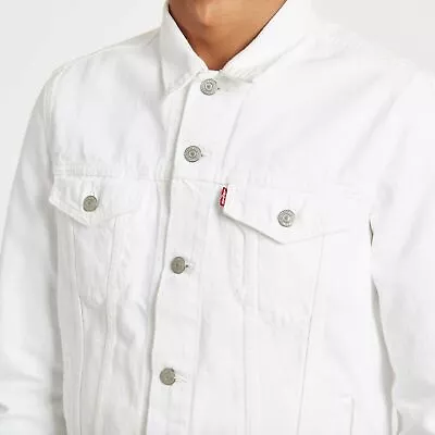 Levis Jacket Mens Denim Trucker Jacket Color White 723340292 • $81.99