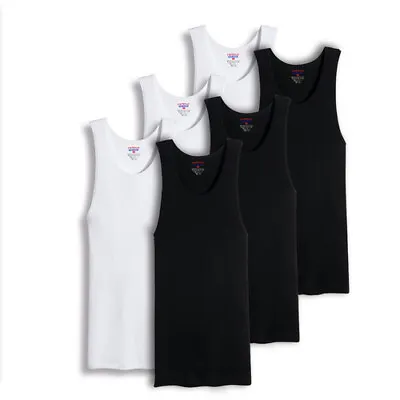 Mens 100% Big And Tall Cotton Tank Top Wife Beater A-Shirt Undershirt Ribbed • $15.99