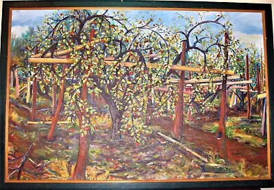 Neida Bangerter-Kula Maui Hawaii-Acrylic Painting Pulehuiki Persimmon Farm • $100