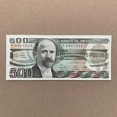 1980's 500 Pesos Mexican Currency Francisco I. Madero Banknote Mexico Aztec • $11.95