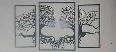 Metal Tree Of Life Faces Wall Art Decor • £55