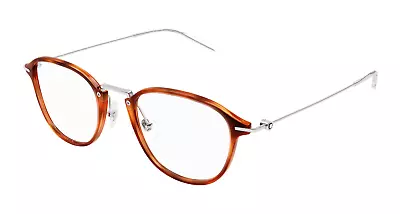 NEW Mont Blanc MB0155o-005 Havana Silver Eyeglasses • $269.89