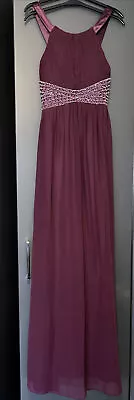 £6.99 • Buy Ax Paris UK10 Ladies Floor-length Dress Prom Bridesmaid Purple/Burgundy