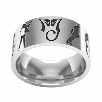 8mm King Of Pop Singer Michael Jackson Ring Stainless Steel Men Gift Size 6-13 • $4.99