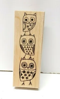 Owl Stack Of 3 Rubber Stamp Hero Arts H5144 Balancing Owls • $5.99