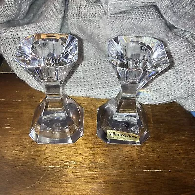 Villeroy & Boch Crystal Candle Holders Made In W. Germany. NEVER USED • $29.99