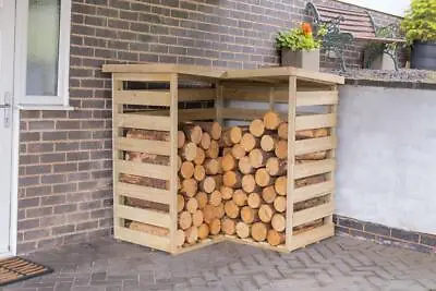 Garden Log Store Corner Wood Kindling Wooden Storage Shed • £210.75