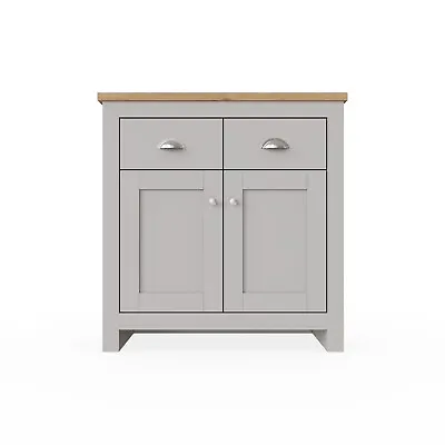 £68.99 • Buy 2 Doors 2 Drawer Sideboard Unit Storage Cabinet Compact  Cupboard Grey Oak