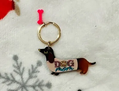 Sausage Dog / Dachshund Keyring With Dog Mom Jumper  Acrylic New Gift • £7