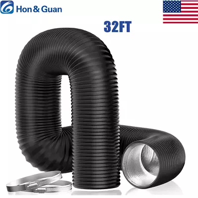 Hon&Guan 32FT 4/5/6/8 Inch Air Duct Flexible Ducting HVAC Air Hose Clips Clamp • $24.69