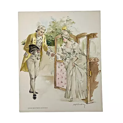 French Courtship - Original 1892 Chromolithograph Print - Maud Humphrey • $55