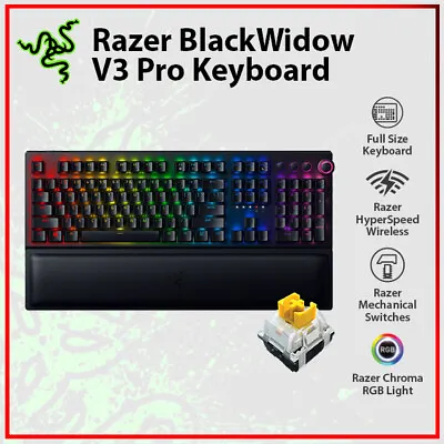 $299 • Buy Razer BlackWidow V3 Pro Wireless YELLOW Switch RGB Mechanical Gaming Keyboard
