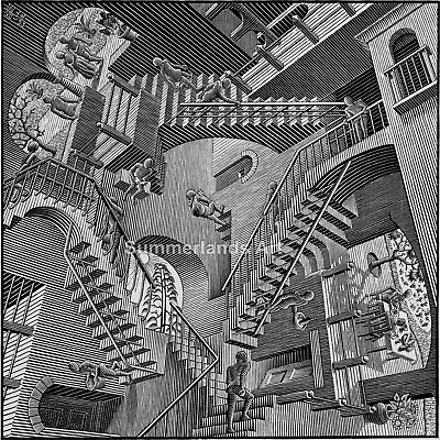 £28.99 • Buy MC Escher Relativity Giclee Fine Art Print Paper Or Canvas Large Various Size