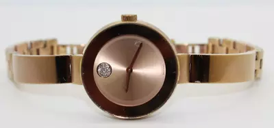 Movado Bold Ladies Rose Gold Dial Stainless Steel Bracelet Watch 3600202 • $199.99