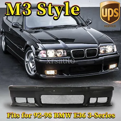 Fit 92-98 BMW E36 3Series M3 Style Replacement Front Bumper Body Kit+Grille • $110.90