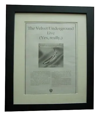 £61.56 • Buy Velvet Underground+live+poster+ad+original 1993+quality Framed+fast Global Ship