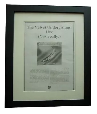 £61.56 • Buy Velvet Underground+live+poster+ad+original 1993+quality Framed+fast Global Ship
