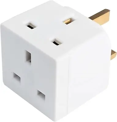 2 Way Double Plug Adaptor - Multi Plugs Extension Sockets Adapter - UK 3 Pin Soc • £5.95