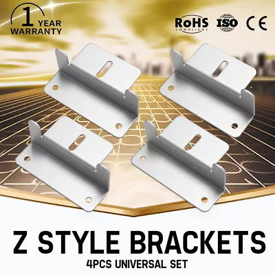 Solar Panel Z Bracket 4PCS Mounting Mount Flat Roof Wall Aluminum Sliver • $18.95